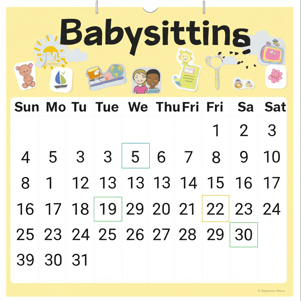 カレンダーに表示された保育予定