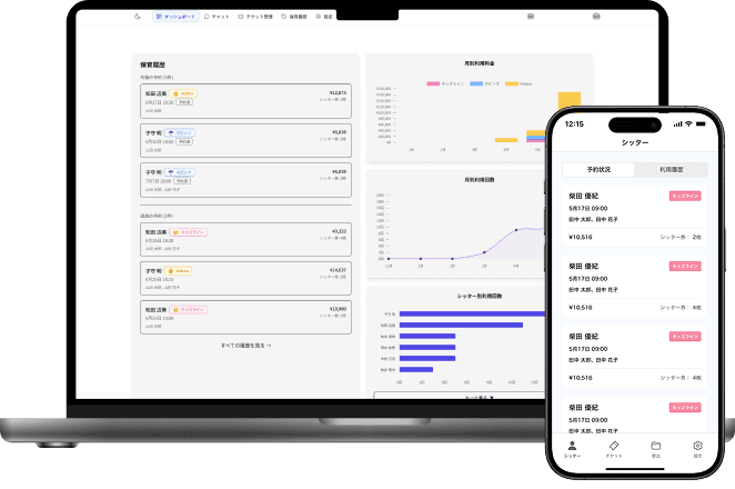 アプリのチケット管理画面